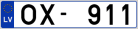Auto numura zīme OX911