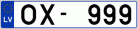 Auto numura zīme OX999