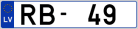 Auto numura zīme RB49