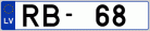 Auto numura zīme RB68