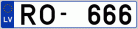 Auto numura zīme RO666