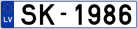 Auto numura zīme SK1986 Auto numura zīme SK1986