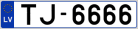 Auto numura zīme TJ6666