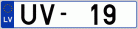 Auto numura zīme UV19 Auto numura zīme UV19