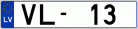 Auto numura zīme VL13 Auto numura zīme VL13
