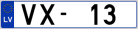 Auto numura zīme VX13