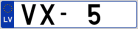 Auto numura zīme VX5
