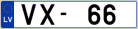Auto numura zīme VX66 Auto numura zīme VX66