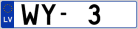 Auto numura zīme WY3