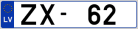 Auto numura zīme ZX62