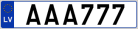 Auto numura zīme AAA777