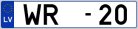 Auto numura zīme WR -20 Auto numura zīme WR -20
