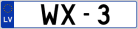 Auto numura zīme WX-3