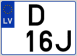 Auto numura zīme D16J