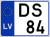 Auto numura zīme DS84