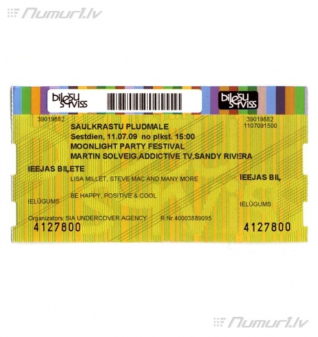 Biļete uz MOONLIGHT PARTY FESTIVAL Nr.4127798