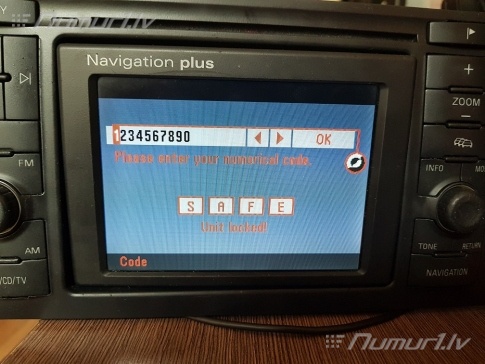 Atbloķējot radio,Разблокировка магнитолы,